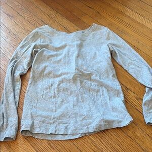 CAbi Gray Blouse with Long Sleeves and Relaxed Fit